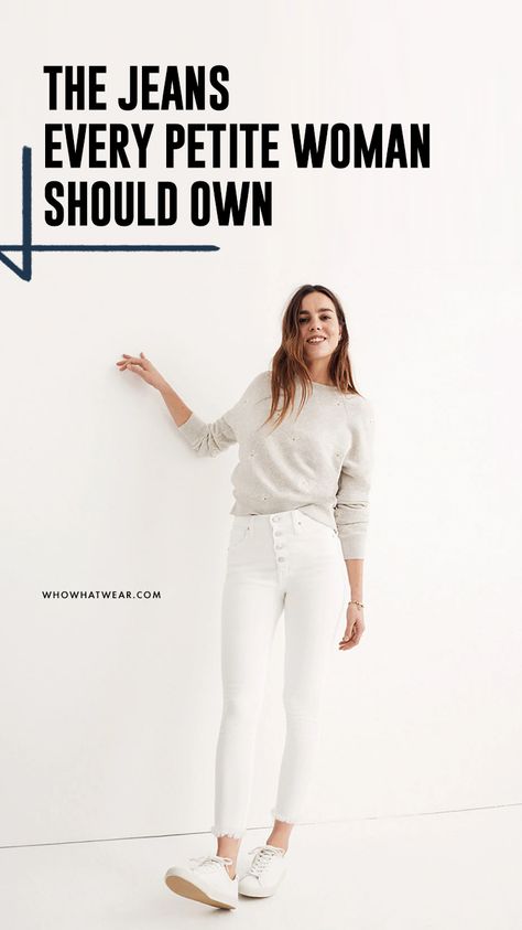 The best jeans for petite women Best Jeans For Short Women 2022, Jeans 2022 Trends Women Petite, Clothes For Petite Women Casual, Zara Petite Outfits, Hair Length For Petite Women, Fashion For Short Women Petite Style Over 40, Petite Trendy Outfits, Mom Jeans For Petite Women, Mom Jeans For Short Women