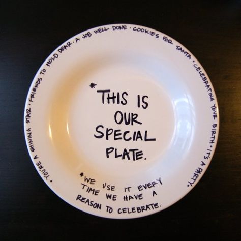 Special Plate Ideas, You Are Special Plate, Funny Plates, Celebration Plate, Giving Plate, Old Time Pottery, Plate Pottery, Diy Pottery Painting, Color Me Mine