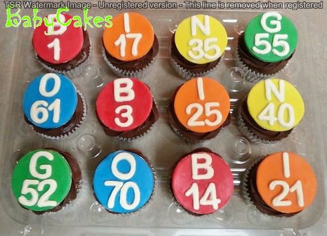 Bingo Cupcakes, Bingo Ideas, Bingo Birthday, Boozy Cupcakes, Bingo Party, Adult Party Themes, Kids Themed Birthday Parties, Slot Machines, Birthday Themes