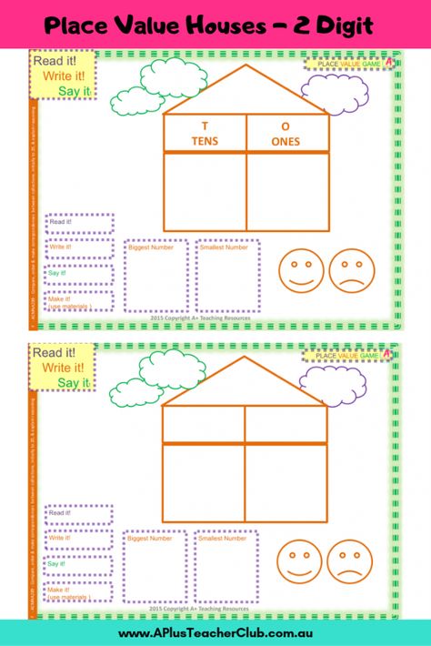 Our Place Value House Templates are perfect Printables for Math centers and can be used in pairs or by individual students. These Place Value Templates have been differentiated for whole and decimal numbers and include the opportunity for students to manipulate the numbers they make. Use them on their own or with the student recording sheets to record achievement and keep students accountable when working in centers. #placevalue Place Value Houses Printable, Place Value House, Decimal Numbers, Expanded Notation, Number Place Value, Place Value Game, Place Value Games, Place Value Chart, Decimal Places