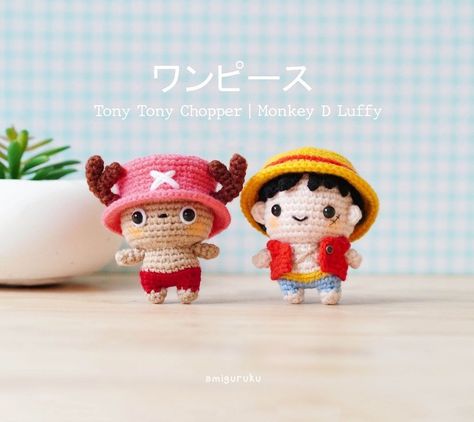 One Piece Crochet Chopper, Chopper Crochet Pattern, Crochet Chopper, Crochet Anime Characters, Crochet Luffy, Luffy Amigurumi, One Piece Amigurumi, Watching One Piece, Monkey Luffy