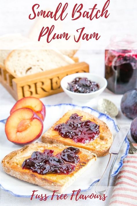 Plum Jam With Pectin, Small Batch Blackberry Jam, Jam Canning, Blackberry Jam Recipes, Plum Jam Recipes, Make Jam, Easy Jam, Plum Recipes, Uk Food