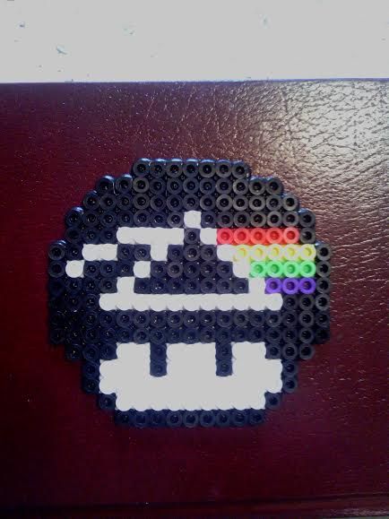 Pink Floyd Dark Side of the Moon Mushroom Bead Sprite Moon Mushroom, Kandi Necklace, Easy Perler Beads Ideas, Pink Floyd Dark Side, Beads Ideas, Bead Sprite, Dark Side Of The Moon, Hama Beads, Pink Floyd