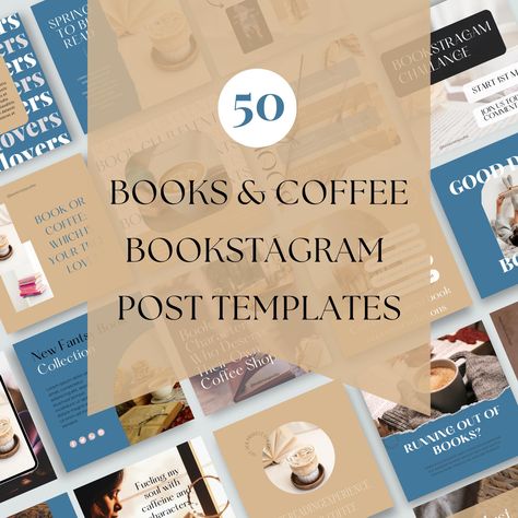 Are you a bookworm with a passion for coffee and captivating visuals? Look no further! Our beautifully designed Bookstagram post templates are the perfect way to bring your feed to life. What's Included: 📌What will you get:  - 1 PDF with the Canva template link to:  - 50 pre-made bookstagram post templates (1080 x 1080 px) - A variety of eye-catching layouts - Customizable templates for easy editing - Perfect for showcasing your favorite reads and coffee blends - Compatible with free Canva acco Coffee Aesthetic Instagram, Bookish Instagram, Bookstagram Feed, Aesthetic Instagram Post, Social Media Books, Bookstagram Posts, Books And Coffee, Instagram Coffee, Coffee Aesthetic