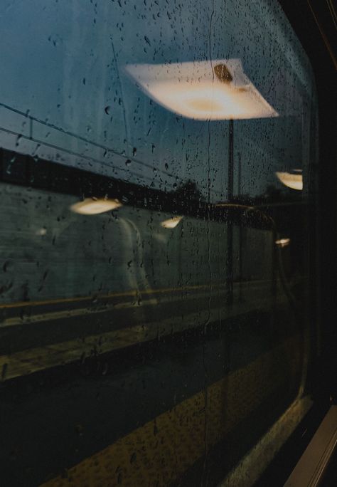 #rainyday #rainaesthetic #train #travel Phil Elverum Photography, Rainy Bus Stop Aesthetic, Riding Train Aesthetic, Rainy Train Ride Aesthetic, Poet Anderson, Phil Elverum, Rain Train, Oc Building, Rainy Day Wallpaper