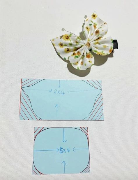 Butterfly Hair Bow, Hair Ribbon Sewing Pattern, Hair Bows Diy Ribbon, Embroidered Hair Bows, Diy Hair Accessories Ribbon, Bows Diy Ribbon, Fabric Hair Bows, Handmade Hair Clip, Sewing Crafts Tutorials