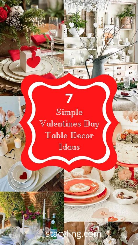 7 Easy Dining Table Decor Ideas for Valentine's Day - Stacy Ling Votive Centerpieces, Dining Table Decor Ideas, Galentines Day Ideas, Rustic Valentine, Romantic Table, Creative Tables, Table Decor Ideas, Cozy Candles, Kitchen Table Decor