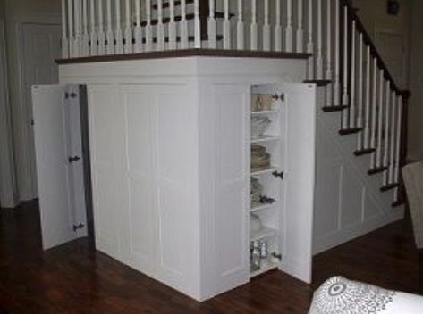 Stair Landing Storage, Under Stair Storage Ideas, Stair Storage Ideas, Landing Storage, Understair Storage, Under Stair Storage, Living Arrangements, Under Stair, Stairs Storage