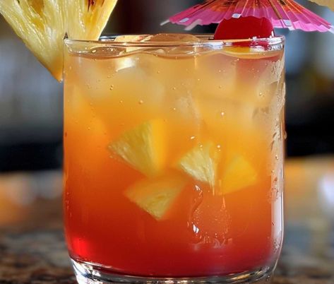 Flaming Tropic Sunrise – Chloe foods Orange Wheels, Sweet Cocktails, Tropical Destinations, Pomegranate Juice, Tropical Fruit, Pineapple Juice, Flavor Profiles, Fruit Juice, Passion Fruit