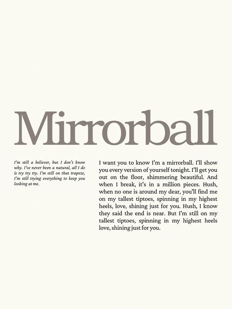 How To Draw Mirrorball, Taylor Swift Bio Ideas Folklore, Mirrorball Quotes Taylor Swift, Folklore Design Taylor Swift, Mirrorball Taylor Swift Lyrics, Mirrorball Poster Taylor Swift, Folklore Widget, Taylor Swift Bio Ideas, Taylor Swift Posters Mirrorball