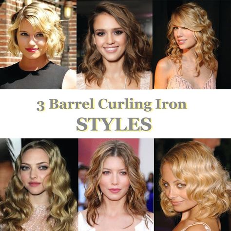 3barrel Curling Iron Styles, 3 Barrel Waver Hair Short, 3 Barrel Waver Hair, 3 Barrel Curling Iron Hair, Curling Methods, Three Barrel Curls, Three Barrel Curling Iron, Iron Hairstyles, 3 Barrel Curling Iron