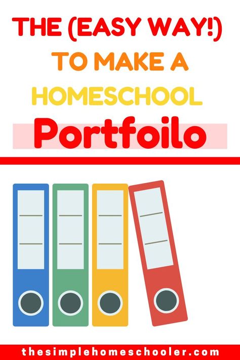 Stressed about how to make a homeschool portfolio? Check out this complete guide to find out everything you need to know to be successful! Includes samples of my real portfolios for my own kids! via @https://www.pinterest.com/thesimplehomeschooler/ Homeschool Portfolio Examples, Homeschool Lesson Planner, Portfolio Cover Design, Homeschool Binder, Homeschool Portfolio, Kindergarten Portfolio, Homeschooling Resources, Portfolio Covers, Portfolio Examples