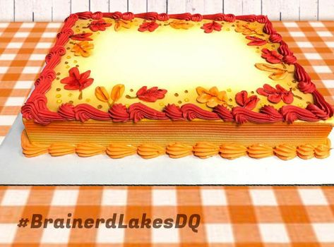 Autumn Sheet Cake, Fall Sheet Cake Design, Fall Sheet Cake, Pastel Thanksgiving, Fall Cakes Decorating, Baby Shower Sheet Cakes, Full Sheet Cake, Wilton Decorating Tips, Sheet Cake Designs