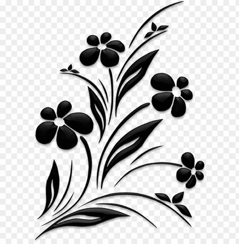 Black And White Png, Dreamy Flowers, Flowers Black Background, Flower Png Images, Design Black And White, White Png, Flower Silhouette, Transparent Flowers, Flowers Png