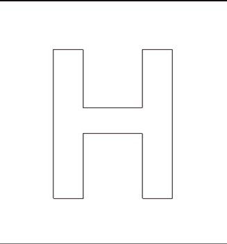 Capital H Stencil Capital H, Large Letter Stencils, Capital Letters, Alphabet Stencils, Letter Of The Week, Letter Stencils, Large Letters, Alphabet Activities, Designer Clothes For Men