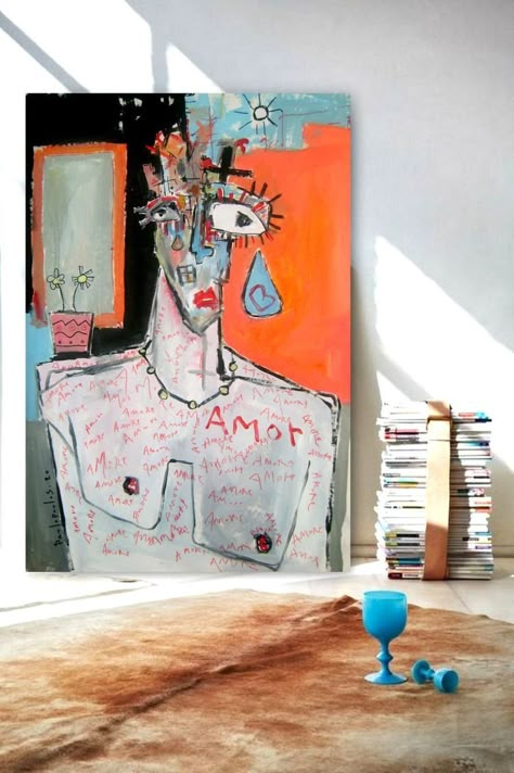 Basquiat Art, Frida Art, Art Noir, Arte Van Gogh, Abstract Art Inspiration, Paintings Prints, Koh Samui, Abstract Portrait, Acrylic Painting Canvas