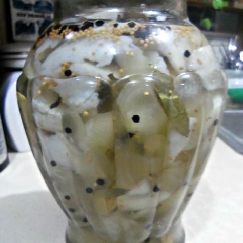 PEGGI'S PICKLED FISH Pickled Herring Recipe, Ceviche Fish, Pickled Fish Recipe, Pickled Fish, Herring Recipes, Pike Fish Recipes, Teacup Crafts, Savory Herb, Fish Supplies