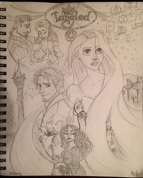 Tangled Disney sketch page design by Kyleessketchbook aka Kylee Shingleton. AMAZING ART! BEAUTIFUL DISNEY CONCEPT ART The Art Of Tangled, Rupenzal Tangled Drawing, Repunzal Tangled Aesthetic Drawing, Tangled Drawings, Tangled Sketches, Rapunzel Concept Art, Tangled Sketches Rapunzel, Repunzel Drawings Sketches, Rapunzel Sketch Pencil