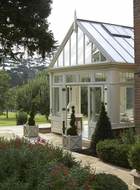 The Difference between a Conservatory & an Orangery - David Salisbury Conservatory Office, Orangery Extension Kitchen, Small Conservatory, Orangery Conservatory, Regency Architecture, Remove Yellow Stains, Orangery Extension, 25 Beautiful Homes, Conservatory Greenhouse