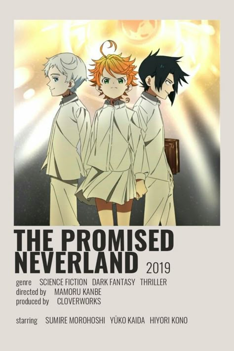 Neverland Anime, Minimalistic Poster, Anime Monsters, Anime Printables, Anime Watch, The Promised Neverland, Anime Titles, Anime Poster, Anime Room