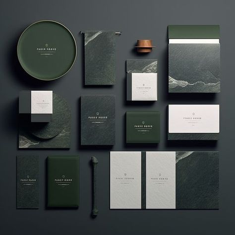 Luxury Eco Packaging Brand Concept Board, Dark Green Office, Dark Green Colour, Green Branding, Luxury Packaging Design, Green Palette, Eco Packaging, Corporate Identity Design, Event Branding