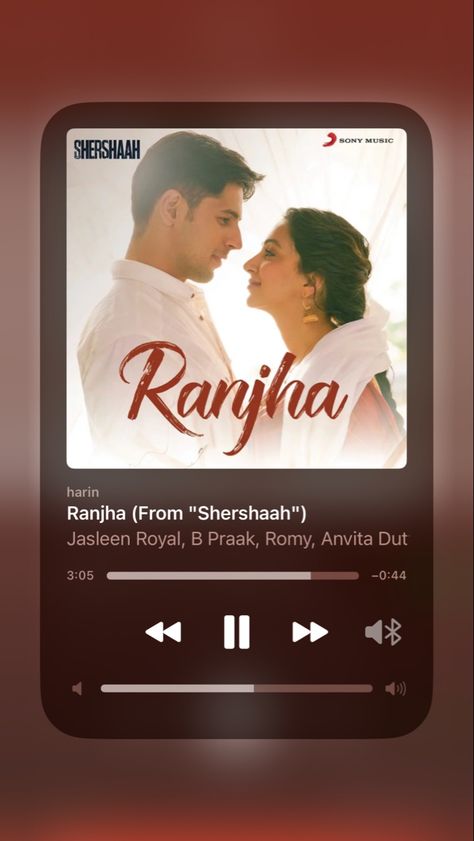 #sidharthmalhotra #kiara #ranjha #indiansong #spotifyindia #trendy Spotify Screenshot, Songs That Describe Me, Iphone Wallpaper Music, Song Images, Instagram Design Creative, Iphone Music, New Hindi Songs, Song Lyric Posters, Love Wallpaper Download