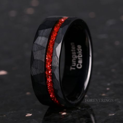 Red Rings For Men, Black And Red Wedding Rings For Men, Black And Red Mens Wedding Band, Garnet Ring For Men, Red Engagement Ring Men, Garnet Wedding Band Men, Ruby Wedding Rings Men, Black And Red Wedding Rings, Male Rings Wedding