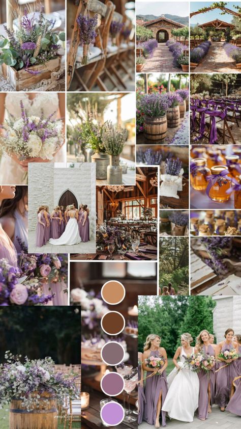 Olive Lavender Wedding, Dusty Lilac Wedding Color Schemes, Lilac And Brown Wedding, Olive Green And Lavender Wedding, Lavender Forest Wedding, Purple Western Wedding, Sage Green And Lavender Wedding Theme, Sage Green And Purple Wedding, Purple And Sage Green Wedding