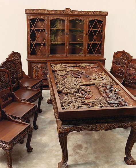 Hand Carved Furniture - Ideas on Foter Vietnamese Furniture, Wood Accessories Home, Old Tavern, Hutch Buffet, Hand Carved Furniture, Fine Furniture Design, Four Hands Furniture, 8 Seater Dining Table, Wood Relief