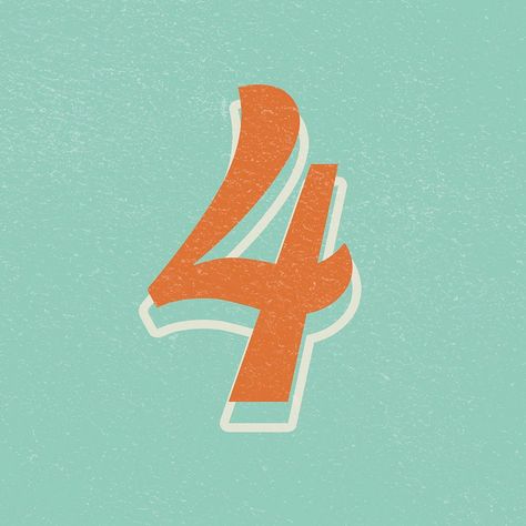 Number four 4 retro vintage font | premium image by rawpixel.com / jingpixar Number Four, Vintage Font, School Stickers, Bold Fonts, Font Free, Number 4, Vintage Typography, Vintage Fonts, Typography Fonts