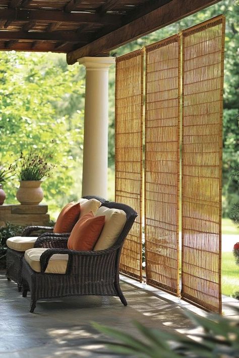 "Create a peaceful outdoor retreat with DIY Outdoor Privacy Screens! 🌿🛠️ Perfect for adding privacy and style to your garden. 🌟✨ #PrivacyScreens #DIYOutdoorProjects #GardenInspiration" Diy Porch Privacy Ideas, Hanging Privacy Screen Outdoor, Porch Privacy Ideas Diy Cheap, Back Porch Privacy Ideas, Porch Privacy Ideas, Diy Outdoor Privacy, Porch Privacy, Outdoor Privacy Screens, Privacy Ideas