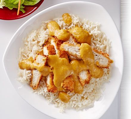 Katsu Curry Sauce Recipe, Katsu Curry Sauce, Peanut Butter Salad, Curry Sauce Recipe, Katsu Curry Recipes, Katsu Curry, Pork Fillet, Crunchy Salad, Chicken Steak