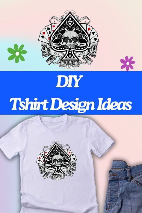 Tshirt Design Diy, Online Gift, Online Poker, Skull Tshirt, Diy Shirt, T Shirt Diy, Shirt Ideas, Poker, Casino