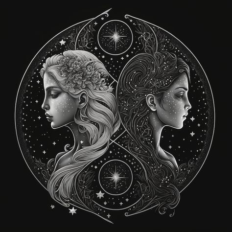 Gemini zodiac sign wallpaper square dark | Premium Photo #Freepik #photo #dark #dark-wallpaper #black-wallpaper #black Gemini Astrology Art, Zodiac Gemini Art, Zodiac Sign Wallpaper, Wallpaper Square, About Gemini, Gemini Wallpaper, Sign Wallpaper, Gemini Art, Gemini Zodiac Sign