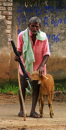 man and his goat by Michael Hirshon, via Flickr  #goatvet says both obviously care for each other I Love India, Indian Colours, Amazing India, Village People, India Culture, Indian Village, India Photography, India People, Om Namah Shivaya