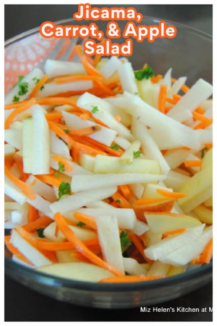 Apple Jicama Slaw Recipe, Jicama Apple Slaw, Jimica Salad Recipes, Lebanese Salads, Apple Carrot Salad, Carrot And Apple Salad, Jimaca Recipes, Jicama Recipes, Jicama Recipe