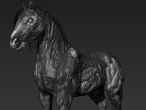 Undead Horse, Zombie Horse, Spirit Ghost, Animal Study, Dark Ages, Zbrush, Creature Design, Zombie, The Darkest