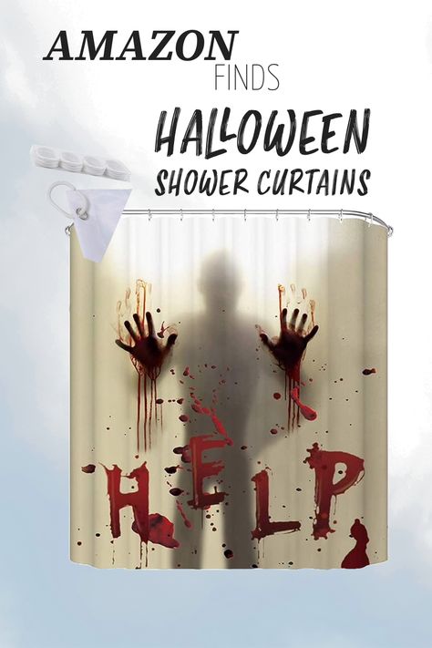 Halloween Shower Curtain, Halloween Bathroom, Plastic Shower, Bathroom Curtain, Shower Curtain Rods, Trendy Bathroom, Decoration Originale, Bathroom Shower Curtains, Halloween Horror