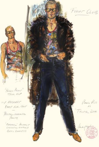 Sketch to screen: The history of Hollywood costume illustration (Photos) | AirTalk | 89.3 KPCC Marla Singer, Costume Design Sketch, Hollywood Costume, Edward Norton, Tyler Durden, David Fincher, Costume Designer, Club Style, A Drawing