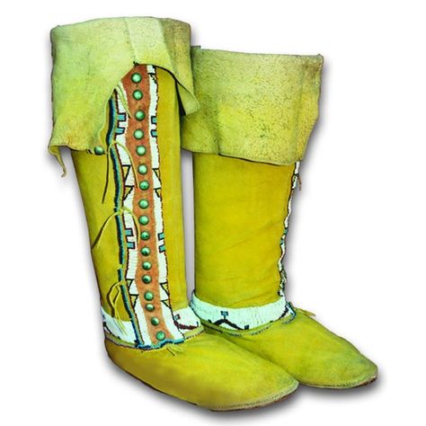 Native American Plains Style High Top Moccasins Pattern - Make Your Own Indian Knee High Moccasins - Moccasins Pattern, Knee High Moccasins, Moccasin Patterns, American Plains, Native American Moccasins, Moccasin Pattern, Native American Clothing, Leather Craft Projects, Boots Patterns