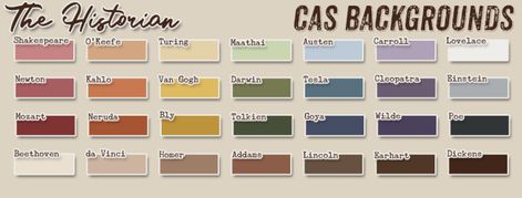 CAS Backgrounds in HistorianThere are 28 different colour choices but only install one!Check my TOU Palette by @serindipitysimsDefault Replacement of the background in Create a SimPlace in your... Sims 4 Cas Background, Cas Background, Sims 4 Cas Mods, Cc Mods, Sims Four, Sims 4 Update, Solid Color Backgrounds, Sims 4 Cas, Sims 4 Build