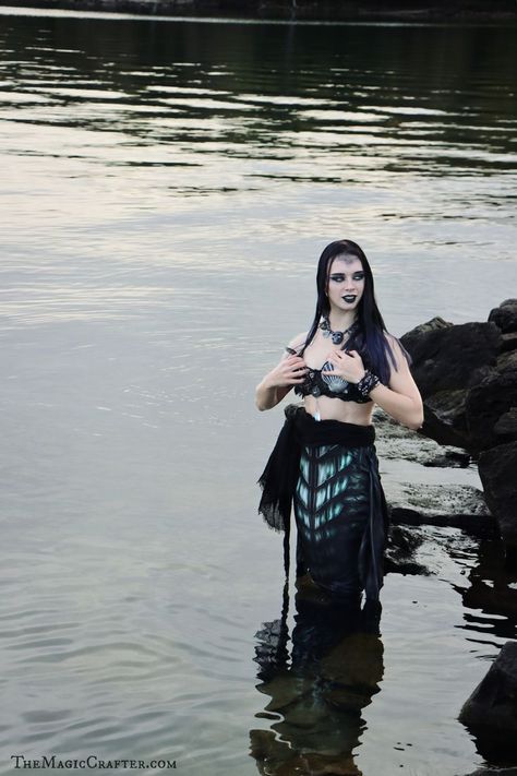 Goth Mermaid Aesthetic, Black Mermaid Tail, Goth Mermaid, Gothic Mermaid, Siren Core, Mermaid Swim Tail, Dark Mermaid, Goth Metal, Cold Lake