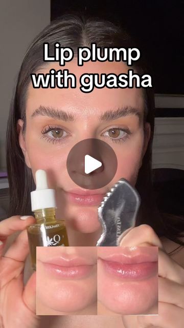 Sarah Fraggis on Instagram: "Natural way to plump your lips with gua sha! Save this video, grab your gua sha and be amazed. Every time I showcase this- I feel like I'm doing a magic trick because it works so well. If you google what is the best way to naturally plump your lips gua sha will come up Consider this a workout for your lips 😘 Our gua sha has a special design that can do the entire face and lips. Our hyaluronic acid adds in the much needed hydration to keep your skin plump and lips luscious. All products used can be found at filterlessera.com linked in bio. Xoxo- Sarah #lipplump #guasha #skincare #guashatutorial" Plump Lips Gua Sha, Gua Sha Plump Lips, Gua Sha Lip Plump, How To Plump Lips, Gus Sha Before And After, Lips Gua Sha, Naturally Plump Your Lips, Naturally Plump Lips, Hyaluronic Acid Lips