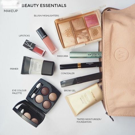 Chanel Primer, Travel Makeup Essentials, Holiday Skincare, Travel Beauty Essentials, Make Up Pouch, The Beauty Department, My Travel, I Love Makeup, Packing Tips For Travel