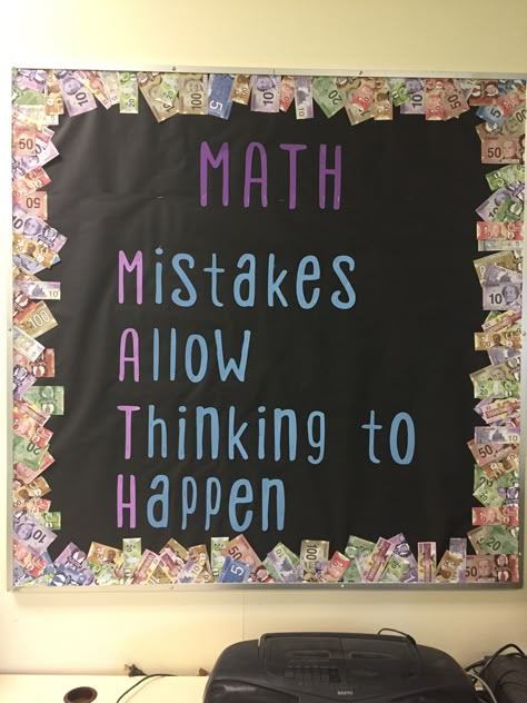 Math bulletin board Organization Chart Design, Math Interventionist, Math Bulletin Boards, High School Math Classroom, Math Classroom Decorations, Middle School Math Classroom, Organization Chart, Classroom Layout, Math Intervention