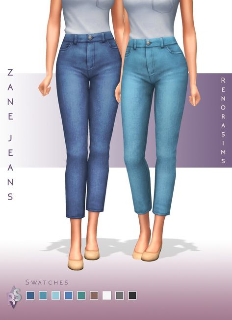 Zane Jeans.  Hiya! Here's a lovely pair of Maxis Match jeans made from the Strangerville jeans and the holiday jeans that came with an update. These jeans were made with a lot of attention to detail!... Sims 4 Cc Clothes Female Jeans Maxis Match, Maxis Match Jeans Sims 4, Sims 4 Jeans Cc Maxis Match, Maxis Match Jeans, Sims 4 Cc Jeans Maxis Match, Holiday Jeans, Dress Over Jeans, Urban Jeans, Toddler Jeans