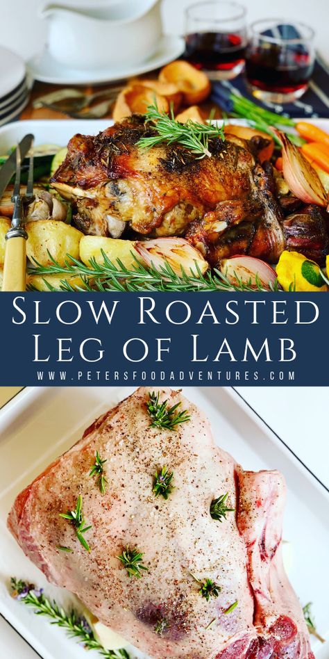 Christmas Leg Of Lamb Recipes, Slow Roasted Lamb Leg, Slow Roast Lamb Leg, Slow Roasted Leg Of Lamb, Leg Of Lamb Recipe, Lamb Roast Recipe, Roasted Leg Of Lamb, Roast Leg Of Lamb, Sunday Roast Dinner