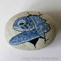 Hatching Sea Turtle Painted Rock | by Painted Rocks by Cindy Thomas Turtle Rocks, How To Paint Rocks, Turtle Painted Rocks, Turtle Hatching, Sea Turtle Painting, Painted Turtle, Turtle Rock, Art Coquillage, Paint Rocks