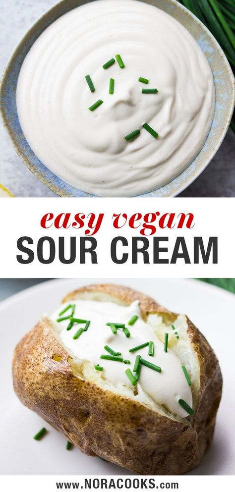 Cashew Sour Cream, Vegan Cheese Recipes, Vegan Substitutes, Sour Cream Recipes, Vegan Dip, Vegan Sour Cream, Vegan Sauces, Vegan Appetizers, Vegan Condiments