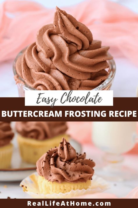 Quick and Easy Chocolate Buttercream Frosting Recipe - This is so easy plus it's delicious! You'll definitely want to try this chocolate frosting recipe Easy Chocolate Frosting Recipe, Easy Chocolate Buttercream Frosting, Easy Chocolate Buttercream, Buttercream Frosting Recipe Easy, Chocolate Frosting Recipe Easy, Chocolate Buttercream Frosting Easy, Buttercream Icing Cake, Chocolate Buttercream Frosting Recipe, Chocolate Frosting Recipe